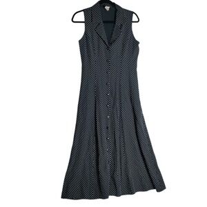 MM My Michelle Women's Black White Polka dot Dress Sleeveless Sz 9/10 90's Y2k